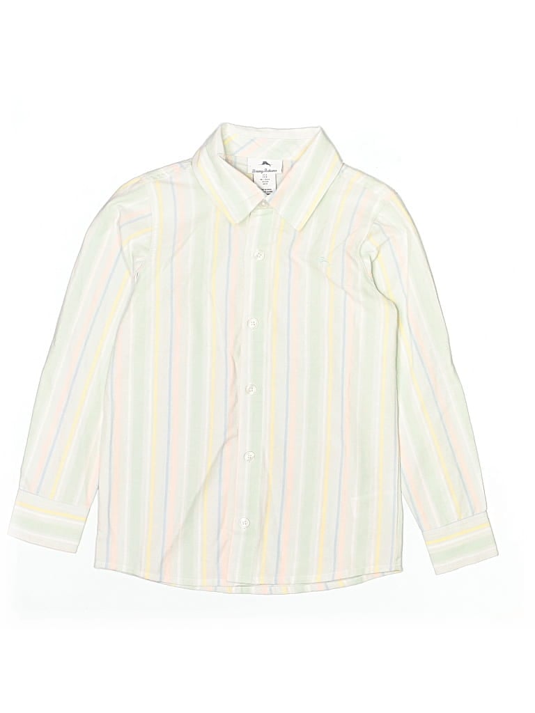 Pre-owned Tommy Bahama Kids' Long Sleeve Button Down Shirt In Ivory