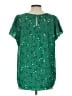 CeCe Green Short Sleeve Blouse Size L - photo 2