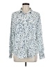 Alfani 100% Polyester Print Blue Long Sleeve Blouse Size M - photo 1
