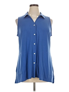 Susan Graver Sleeveless Button Down Shirt