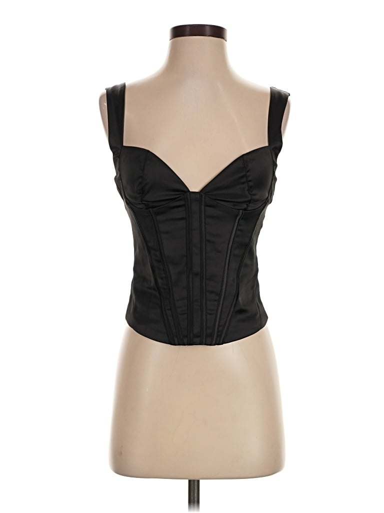 Pre-owned White Fox Tube Top Black Strapless Neckline Tops