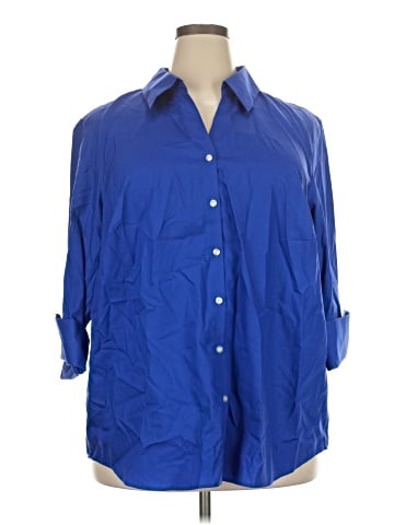 Lands' End 3/4 Sleeve Button-Down Shirt (view 1)