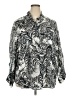 Foxcroft 100% Cotton Print Silver Long Sleeve Blouse Size 24 - photo 1