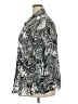 Foxcroft 100% Cotton Print Silver Long Sleeve Blouse Size 24 - photo 5