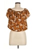Sienna Sky Brown Short Sleeve Blouse Size M - photo 1