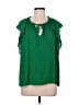 CeCe 100% Rayon Green Short Sleeve Blouse Size M - photo 1