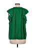 CeCe 100% Rayon Green Short Sleeve Blouse Size M - photo 2