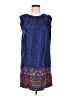 Whit 100% Polyester Print Blue Casual Dress Size S - photo 1