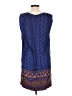 Whit 100% Polyester Print Blue Casual Dress Size S - photo 2