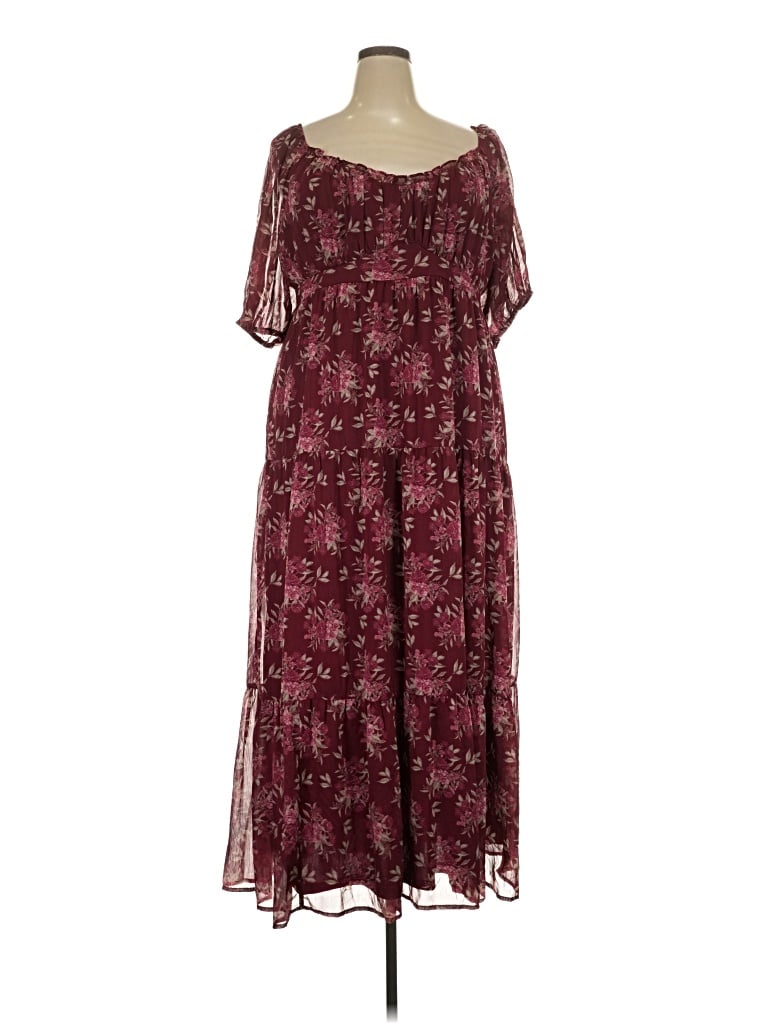 Pre-owned Arula Casual Dress In Burgundy