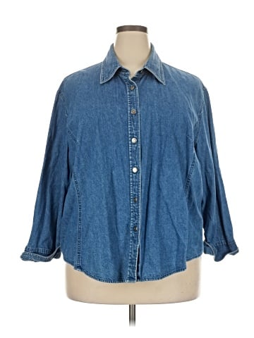 Villager Sport by Liz Claiborne 3/4 Sleeve Button-Down Shirt (view 1)
