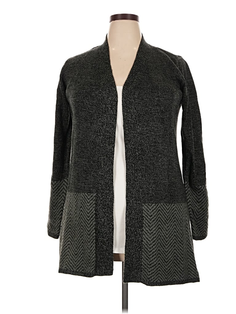 Pre-owned Karen Scott Cardigan Sweater In Gray