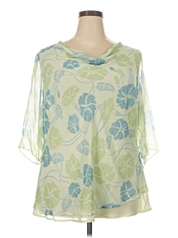 New York City Design Co. 3/4 Sleeve Silk Top (view 1)