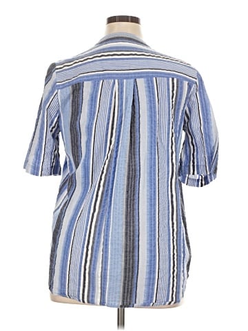 Roaman's 3/4 Sleeve Button-Down Shirt (view 2)
