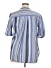 Roaman's 100% Cotton Stripes Blue 3/4 Sleeve Button-Down Shirt Size 14 - photo 2