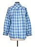 Talbots 100% Cotton Checkered-gingham Blue Long Sleeve Button-Down Shirt Size 12 (X) - photo 2