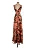 ASOS 100% Polyester Paisley Orange Cocktail Dress Size 4 - photo 1