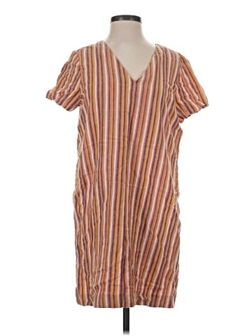 Madewell Button-Back Easy Dress in Rainbow Stripe (view 1)