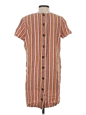 Madewell Button-Back Easy Dress in Rainbow Stripe (view 2)