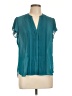 H&M 100% Polyester Teal Short Sleeve Blouse Size 12 - photo 1