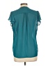 H&M 100% Polyester Teal Short Sleeve Blouse Size 12 - photo 2