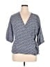 Talbots 100% Viscose Blue 3/4 Sleeve Blouse Size XL - photo 1