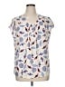 Talbots 100% Polyester Ivory Short Sleeve Blouse Size XL - photo 1