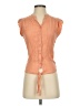 Pearl 100% Cotton Orange Sleeveless Button-Down Shirt Size S - photo 1