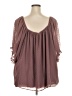 Torrid 100% Polyester Brown Long Sleeve Blouse Size 5X Plus (5) - photo 2