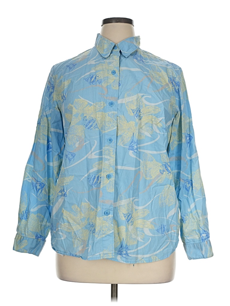 Pre-owned Columbia Long Sleeve Button Down Shirt In Blue