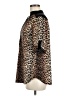 Perseption Concept Animal Print Brown Short Sleeve Blouse Size M - photo 5