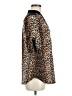 Perseption Concept Animal Print Brown Short Sleeve Blouse Size M - photo 4