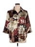 Susan Graver 100% Polyester Floral Brown 3/4 Sleeve Blouse Size 1X - photo 1