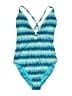 Trina Turk Chevron-herringbone Blue One Piece Swimsuit Size 12 - photo 1