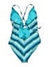 Trina Turk Chevron-herringbone Blue One Piece Swimsuit Size 12 - photo 2