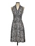 Wisp Animal Print Gray Cocktail Dress Size 0 - photo 1