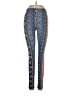 Pink Rose Print Blue Active Pants Size S - photo 1