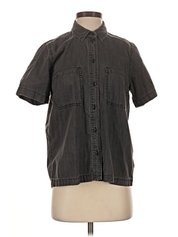 Madewell Denim Short-Sleeve Button-Up Shirt in Lunar Wash (view 1)