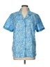 Blair Tropical Blue Short Sleeve Blouse Size L - photo 1