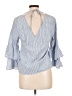 Love Tree Blue 3/4 Sleeve Blouse Size L - photo 2