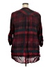 Torrid Plaid Burgundy 3/4 Sleeve Blouse Size 2X Plus (2) - photo 2