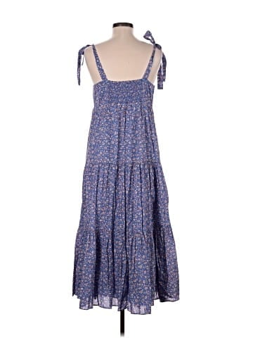 Madewell Tie-Strap Tiered Midi Dress in Summer Vines (view 2)