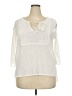 Extra Touch 100% Cotton Ivory 3/4 Sleeve Blouse Size 2X - photo 1