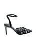 BCBGeneration Floral Silver Black Heels Size 8 1/2 - photo 1