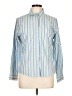Petite Sophisticate Stripes Blue Long Sleeve Button-Down Shirt Size Lg Petite - photo 1
