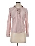 Guess Stripes Pink Long Sleeve Blouse Size XS - photo 1