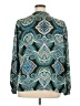 Worthington 100% Polyester Paisley Teal Long Sleeve Blouse Size 1X - photo 2