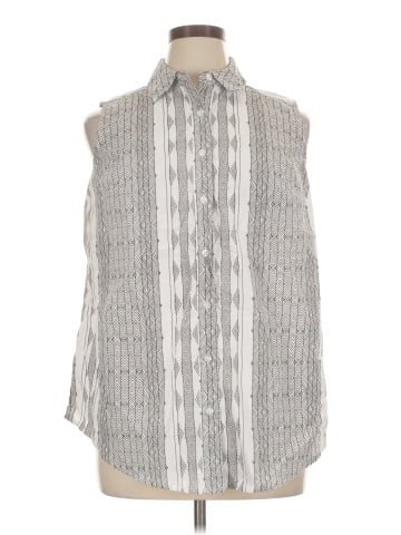 Roaman's Sleeveless Button-Down Shirt (view 1)