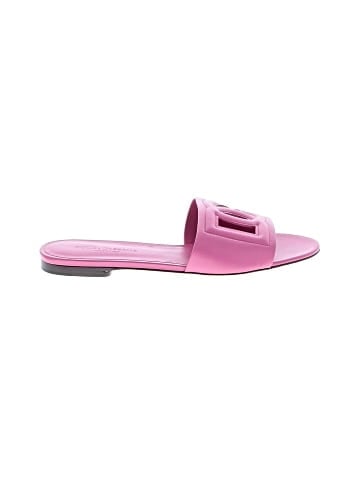 Dolce & Gabbana Cutout DG Logo Flat Leather Slide  (view 1)
