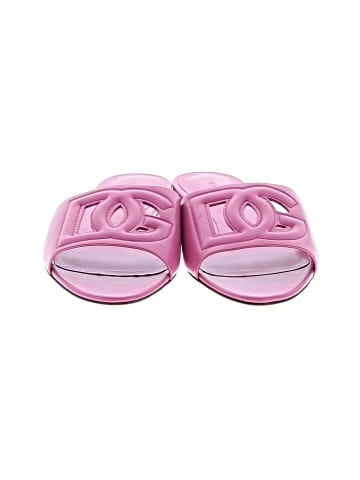 Dolce & Gabbana Cutout DG Logo Flat Leather Slide  (view 2)